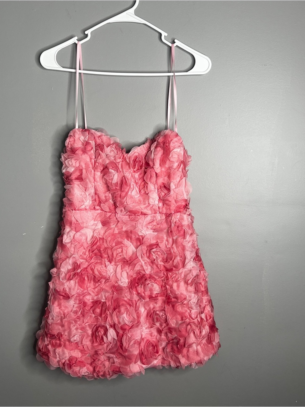 Selfie Leslie Strapless Rose-Embellished Pink Mini Dress - Picture 10 of 16